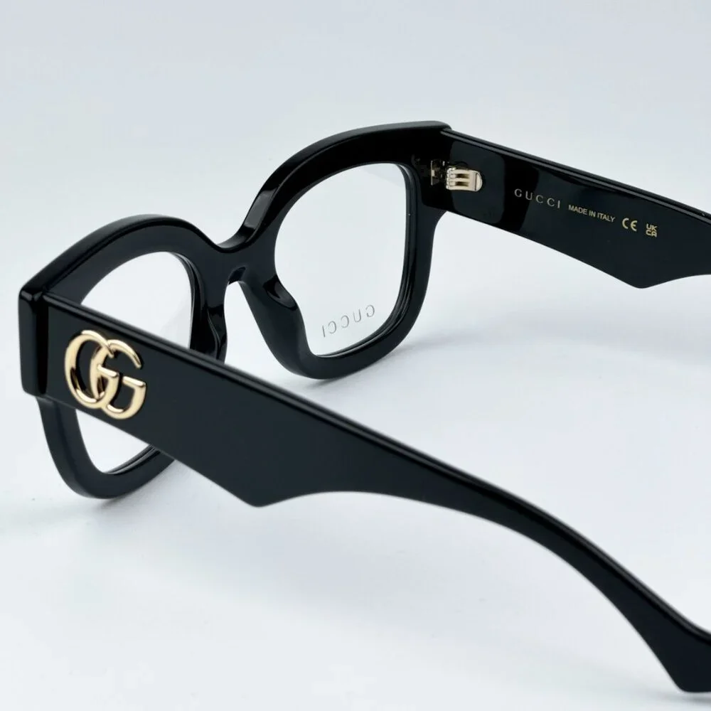 Gucci GG1423O 001 BRAND NEW Eyeglasses Black Square Men - Picture 12 of 14